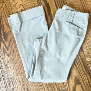 Ann Taylor LOFT Julie Chino Cuffed Flare Gray Pants Low Rise
